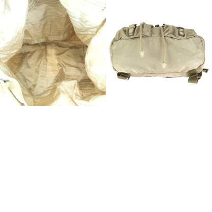 Prada Tessuto Beige Ivory Silver Nylon Leather Backpack