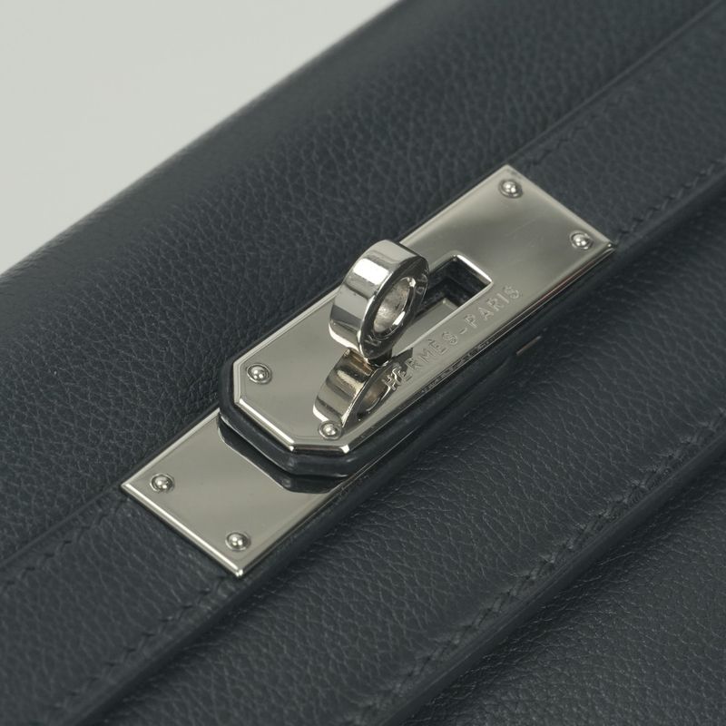 Hermes Kelly 28 Tote Shoulder Bag Grain Blue Indigo Blueindigo Silver 2-Way