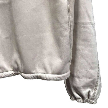 Louis Vuitton Leather Jacket Zip Up Stand Collar Sheep Lamb Logo 50 Off White