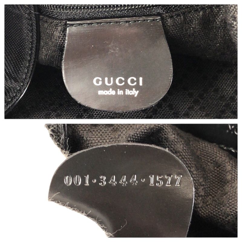 Gucci Black Silver Nylon Leather 001 Shoulder Bag