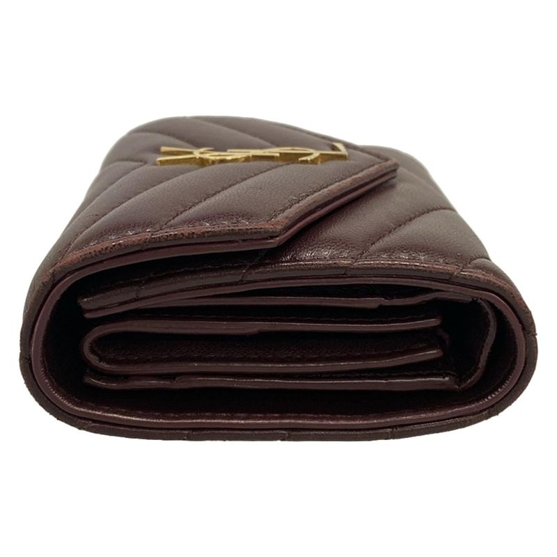 Saint Laurent Paris Trifold Wallet Cassandra Multi Fold Gold Leather