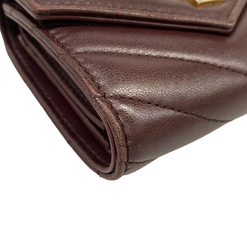 Saint Laurent Paris Trifold Wallet Cassandra Multi Fold Gold Leather