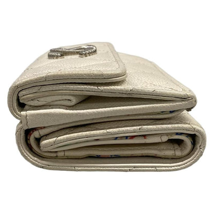 Chanel Trifold Wallet Quilted White Silver