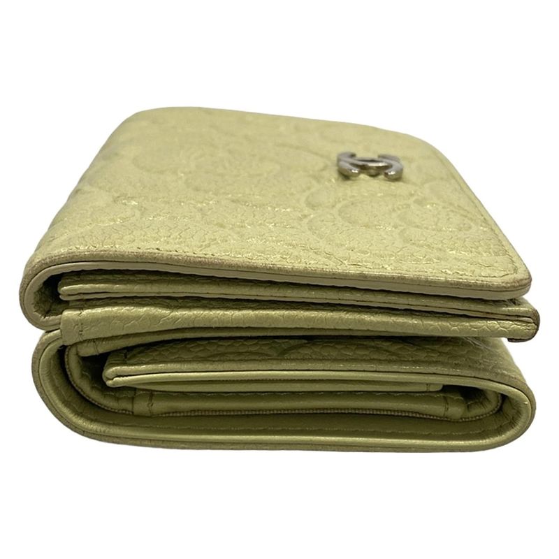 Chanel Trifold Wallet Camellia Light Green