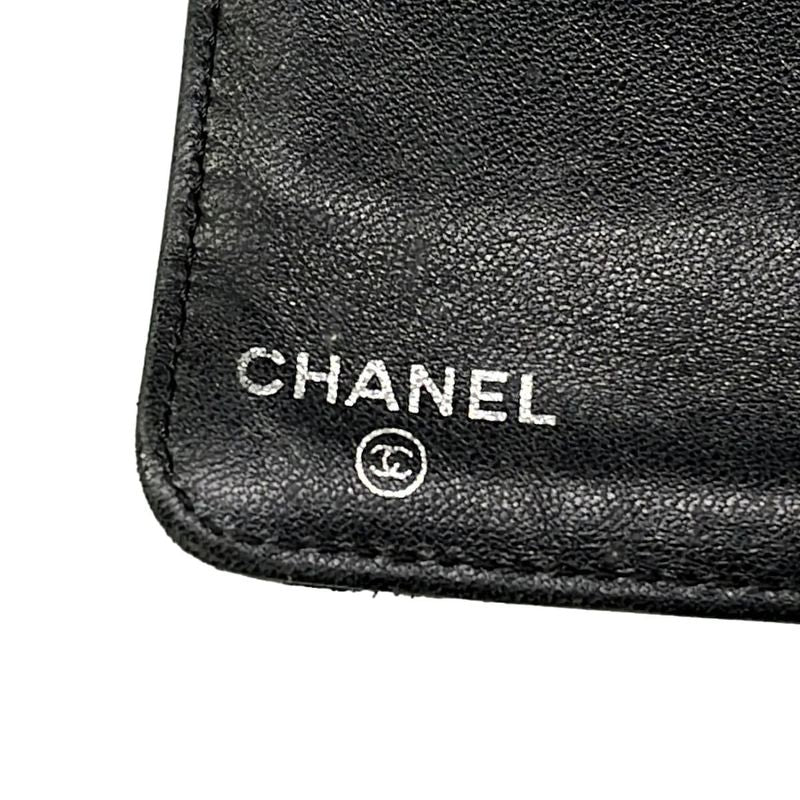 Chanel Wallet Icon Black Silver Lambskin