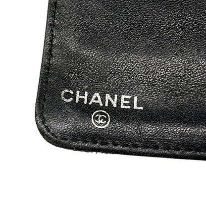 Chanel Wallet Icon Black Silver Lambskin