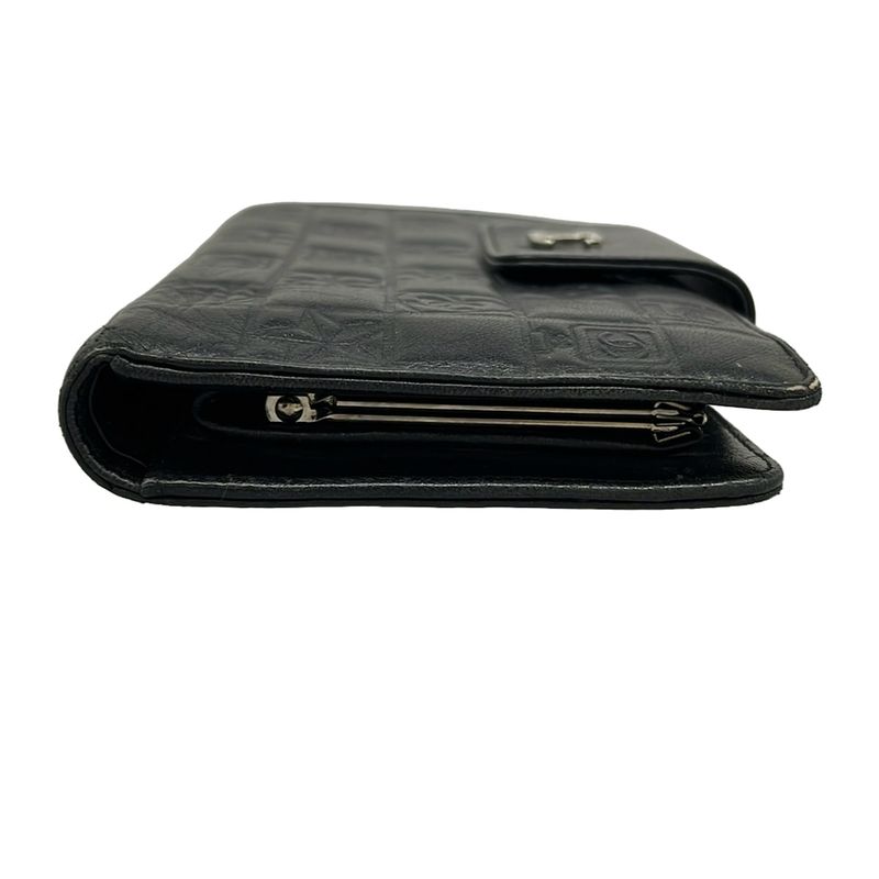 Chanel Wallet Icon Black Silver Lambskin