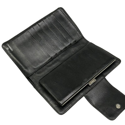 Chanel Wallet Icon Black Silver Lambskin