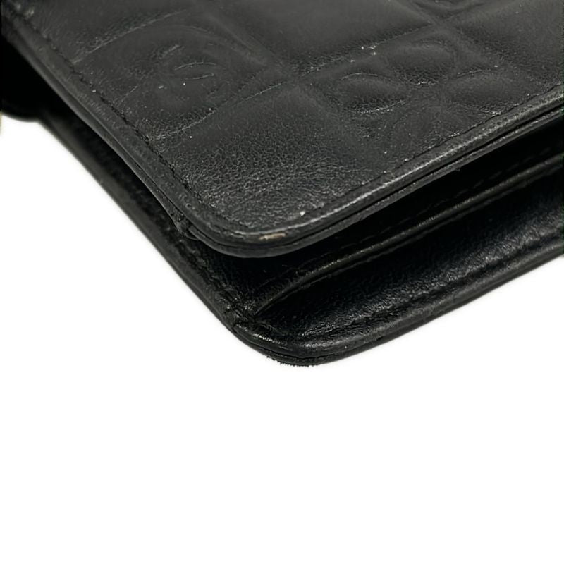 Chanel Wallet Icon Black Silver Lambskin