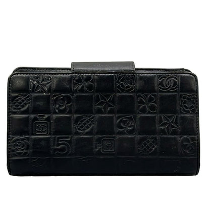 Chanel Wallet Icon Black Silver Lambskin