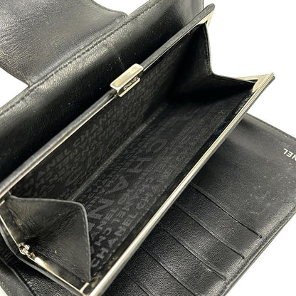 Chanel Wallet Icon Black Silver Lambskin