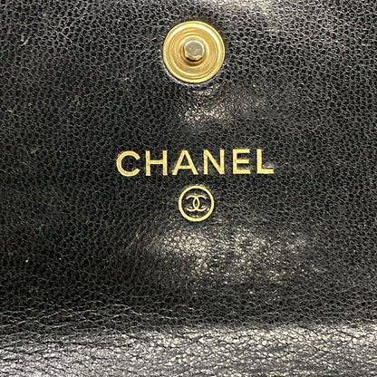 Chanel Wallet Black Gold Lambskin