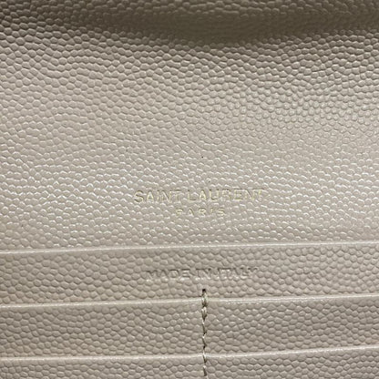 Saint Laurent Paris Wallet Monogram Large Flap Beige Leather