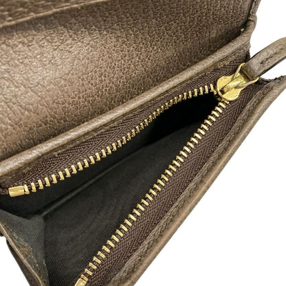 Gucci Bifold Wallet Ophidia Beige Ebony Dark Brown Leather