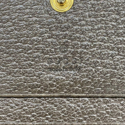Gucci Bifold Wallet Ophidia Beige Ebony Dark Brown Leather