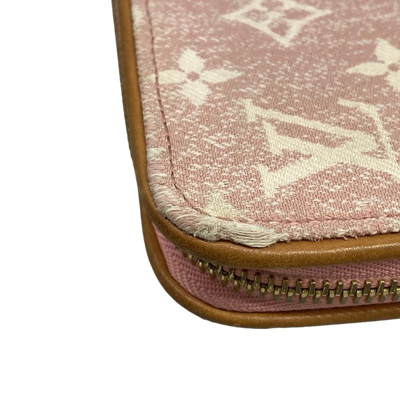Louis Vuitton Wallet Monogram Jacquard Denim Zippy Pink