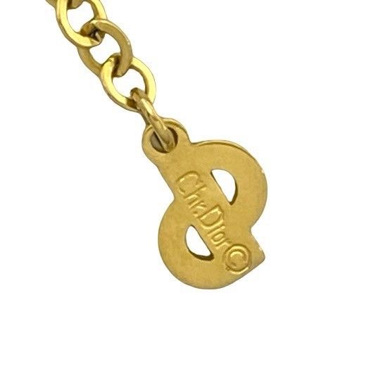 Dior Vintage CD Logo Motif Necklace Pendant Choker Gold