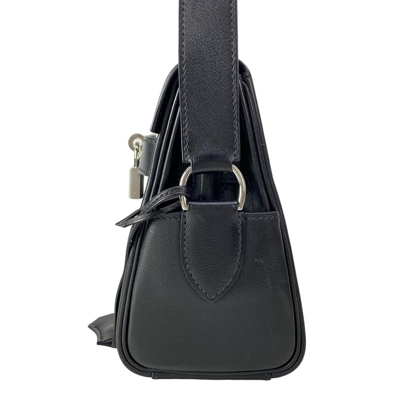 Hermes Shoulder Bag Kelly Messenger PM Black Silver