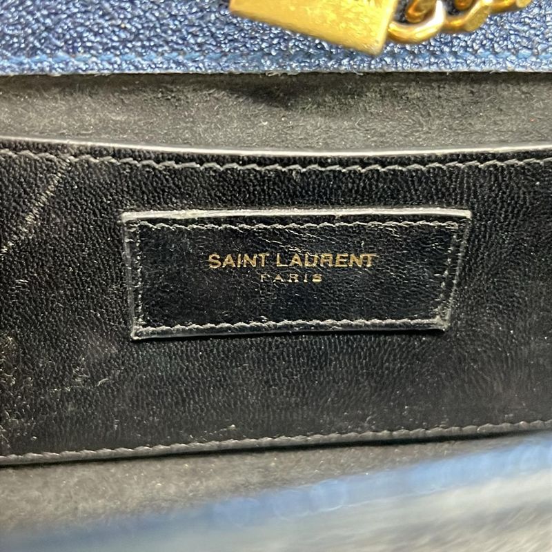 Saint Laurent Paris Shoulder Bag Kate Classic Monogram Satchel Small Metallic