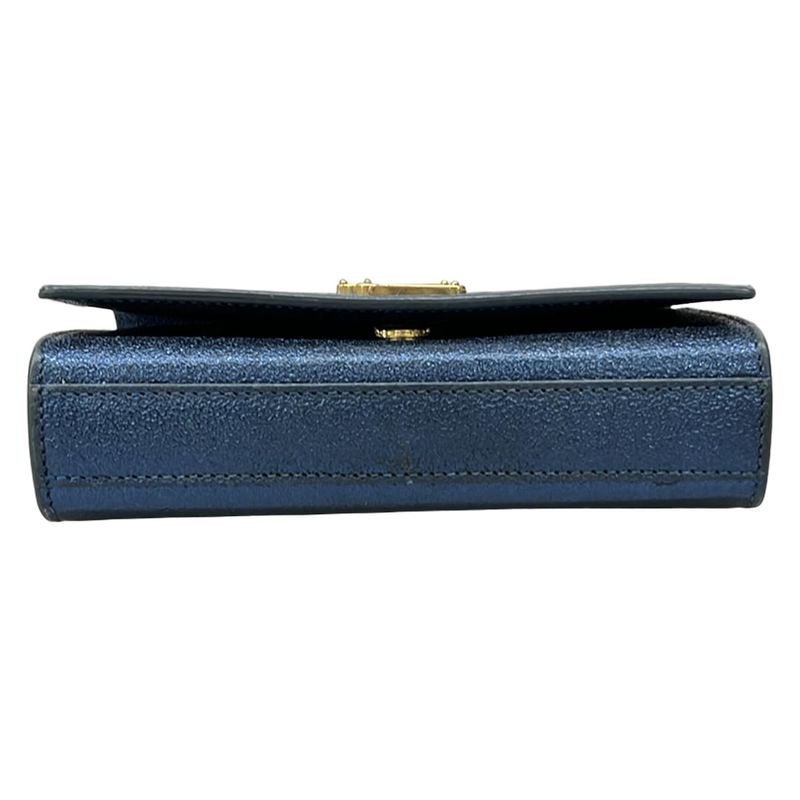 Saint Laurent Paris Shoulder Bag Kate Classic Monogram Satchel Small Metallic