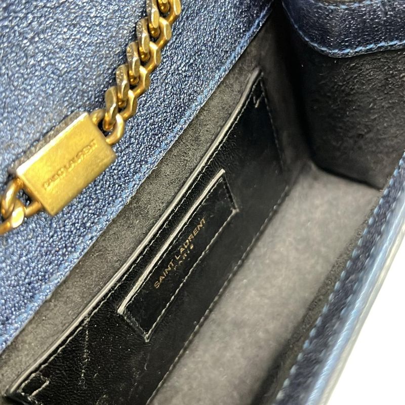 Saint Laurent Paris Shoulder Bag Kate Classic Monogram Satchel Small Metallic