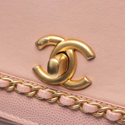 Chanel Shoulder Bag Chain Around Flap Pink Lambskin