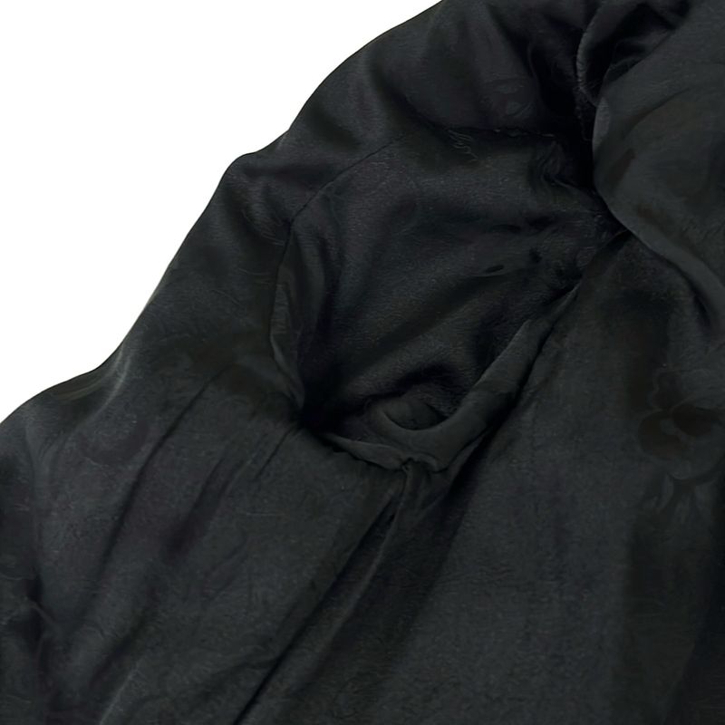 Chanel Coat 34 S Dark Gray Black Long Sleeve Leather Trim Herringbone Winter