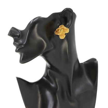 Chanel CC Logo Earrings Gold Vintage