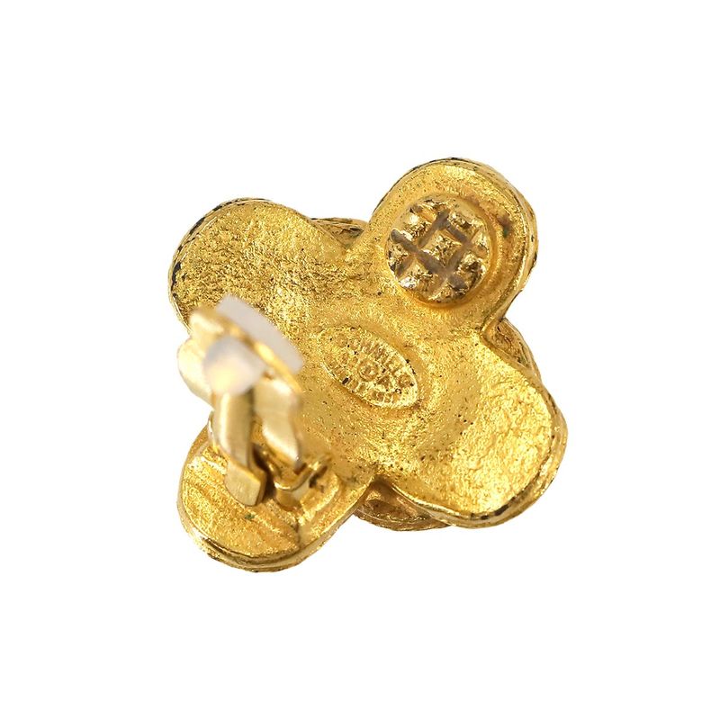 Chanel CC Logo Earrings Gold Vintage