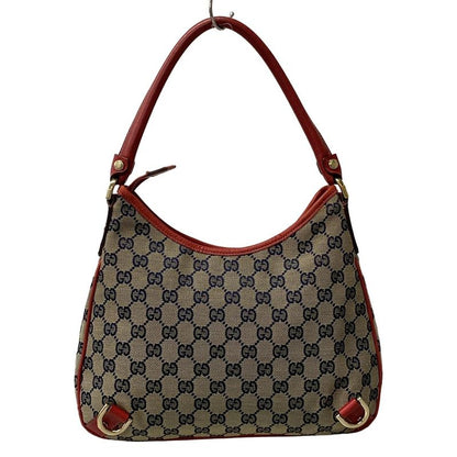 Gucci Handbag Abbey GG Pattern Beige Navy Red Leather