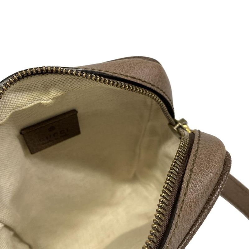 Gucci Shoulder Bag Ophidia Gray Dark Brown Multi Leather