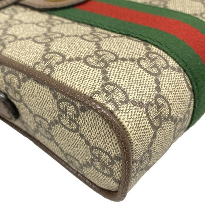 Gucci Shoulder Bag Ophidia Gray Dark Brown Multi Leather