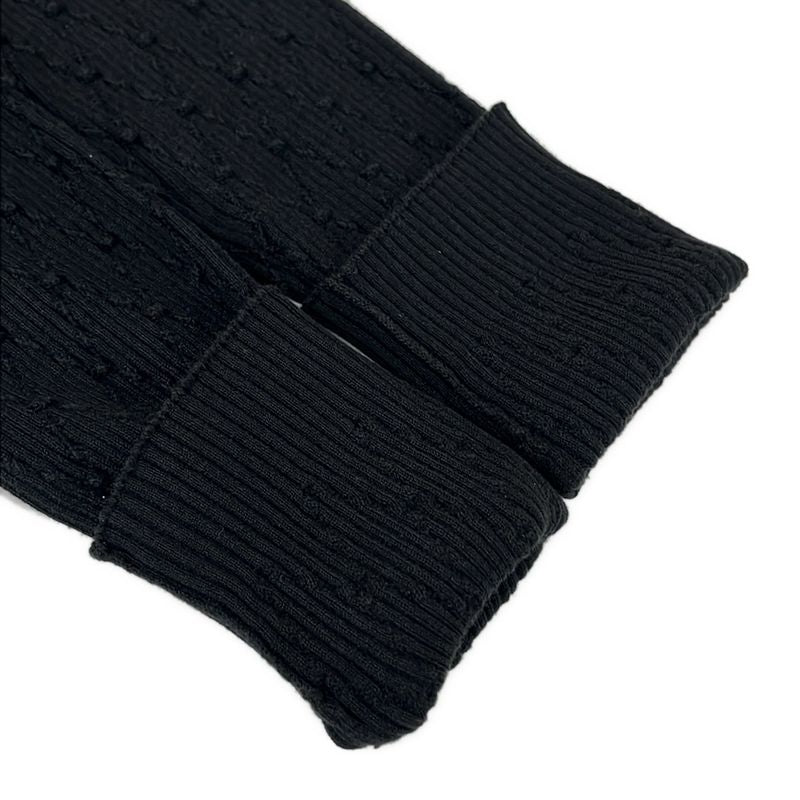 Chanel Cardigan 34 S Black Long Length Cotton Silk