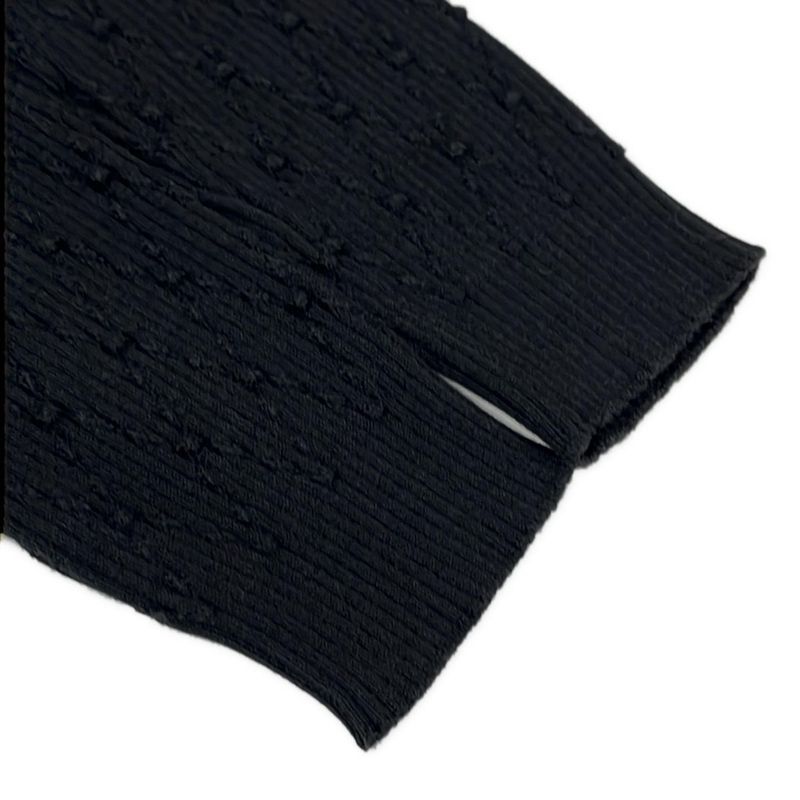 Chanel Cardigan 34 S Black Long Length Cotton Silk