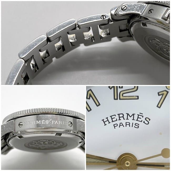 Hermes Watches Clipper Diver White Silver Gold Watch