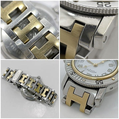Hermes Watches Clipper Diver White Silver Gold Watch