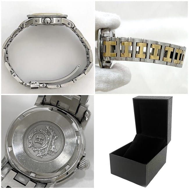 Hermes Watches Clipper Diver White Silver Gold Watch