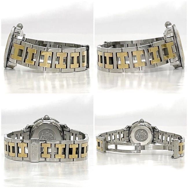 Hermes Watches Clipper Diver White Silver Gold Watch