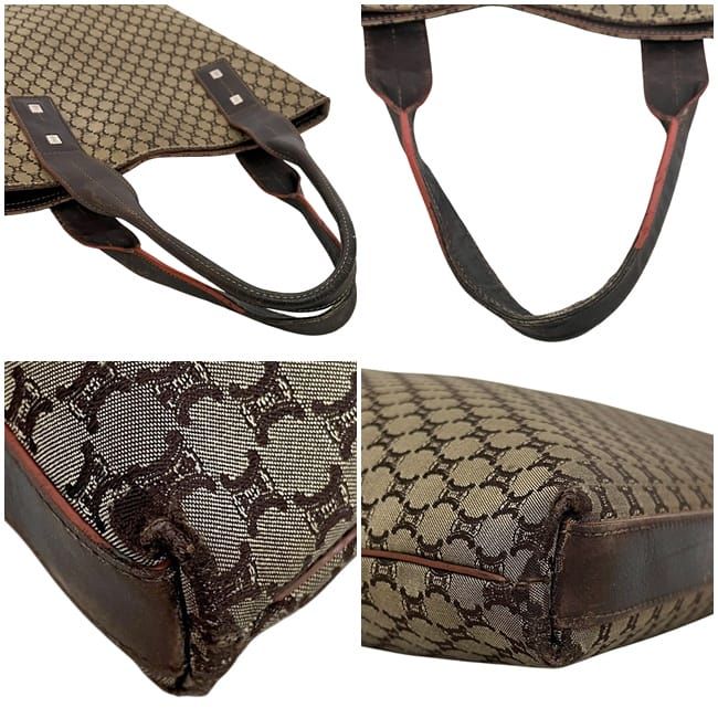 Celine Tote Beige Brown Macadam Light Nylon Leather