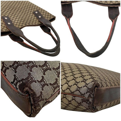 Celine Tote Beige Brown Macadam Light Nylon Leather