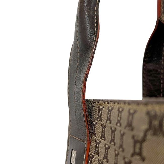 Celine Tote Beige Brown Macadam Light Nylon Leather