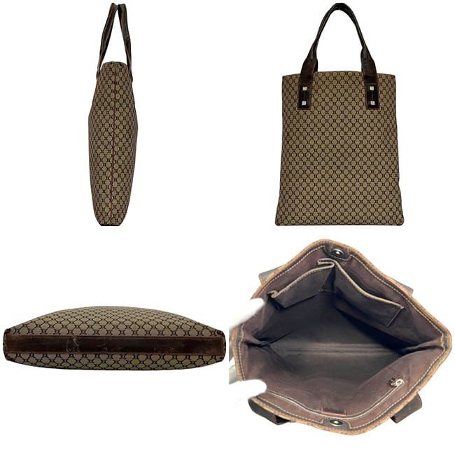 Celine Tote Beige Brown Macadam Light Nylon Leather