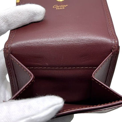 Cartier Coin Case Gold Must Purse Leather
