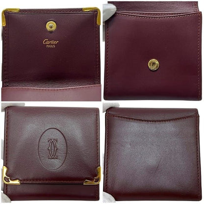 Cartier Coin Case Gold Must Purse Leather