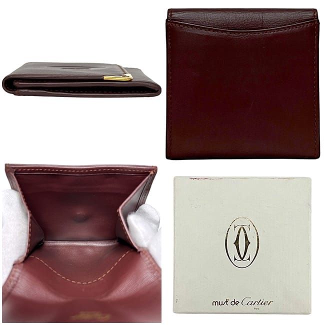 Cartier Coin Case Gold Must Purse Leather