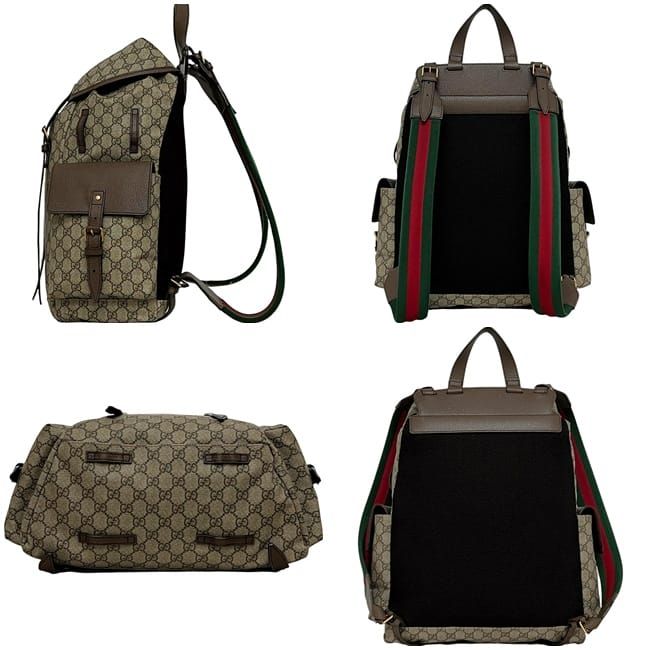 Gucci Backpack Beige Brown GG Supreme Sherry