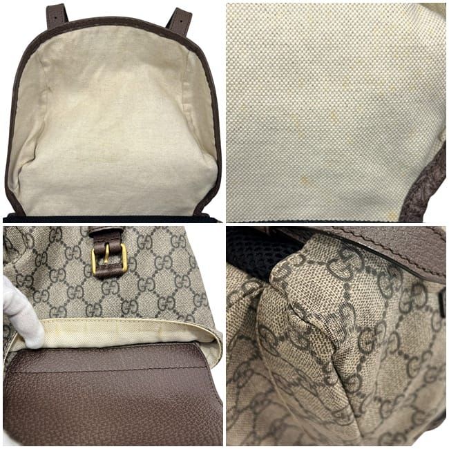 Gucci Backpack Beige Brown GG Supreme Sherry