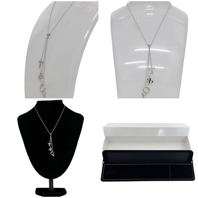 Tiffany & Co Logo Necklace T& Silver Polished Ag
