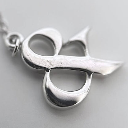 Tiffany & Co Logo Necklace T& Silver Polished Ag