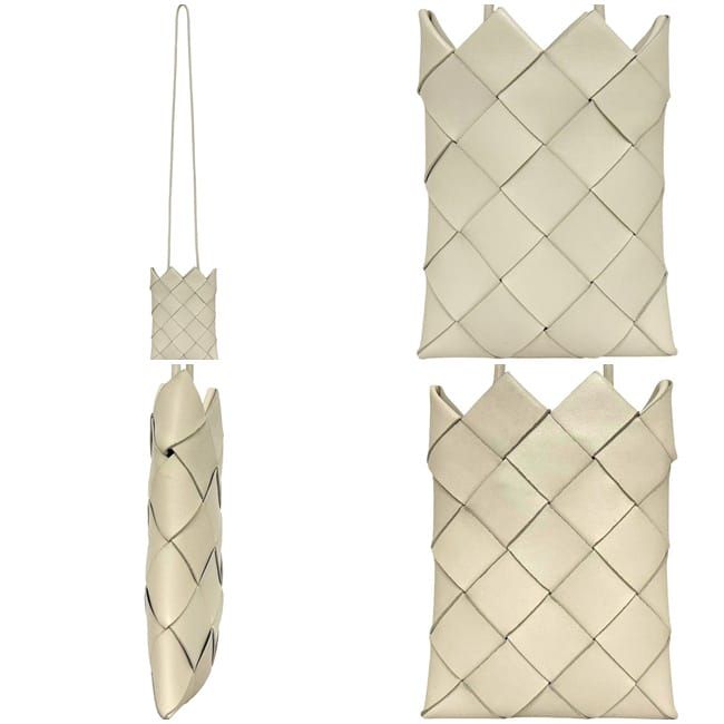 Bottega Veneta Mini Shoulder Bag White Intrecciato